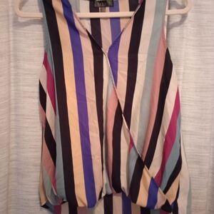 RACHEL Rachel Roy Colorful Striped Wrap Blouse